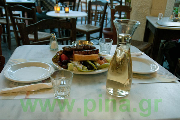 Meat and wine in ermou street