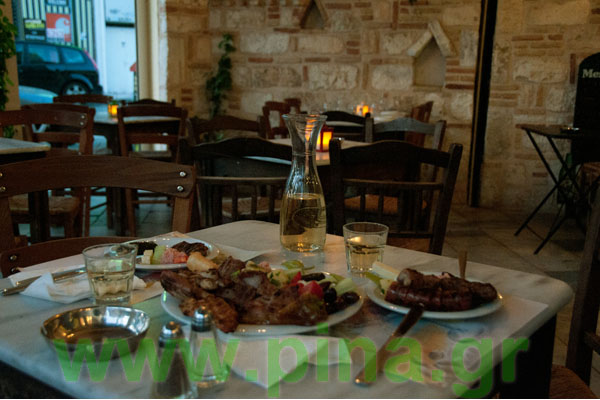 Meat and wine in ermou street