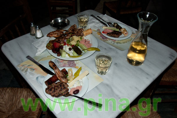 Meat and wine in ermou street